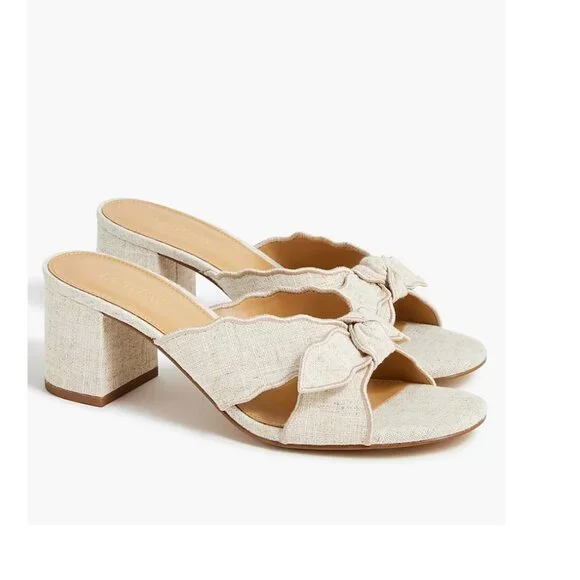 Crew Factory Shoes Jcrew Womens Scalloped Bow Mules Size 85